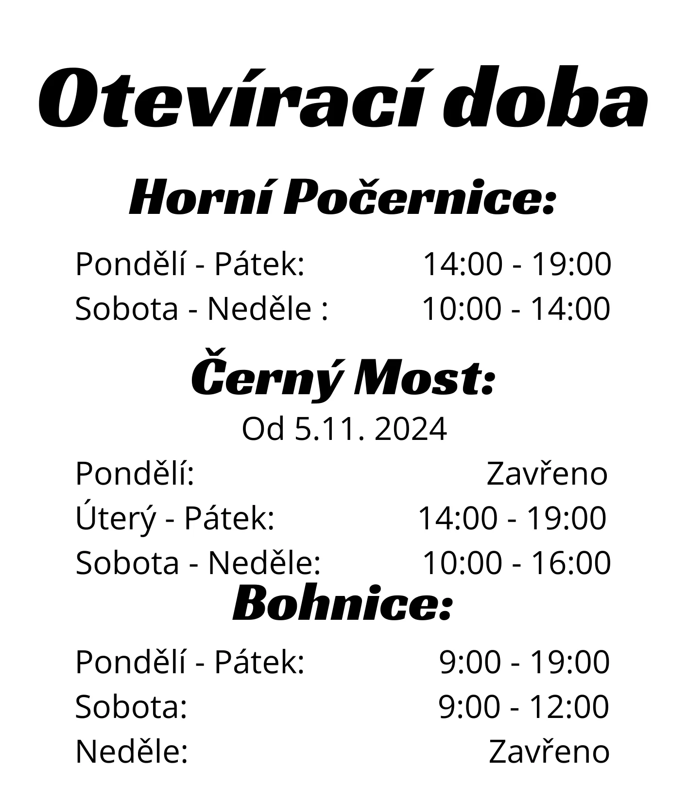 otevírací doba skis